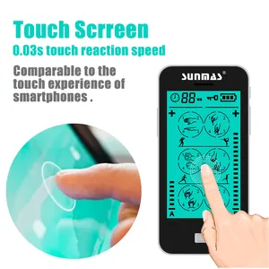 टचस्क्रीन डिजिटल पेशेवर चिकित्सा हाथ rechargeable चिकित्सा शरीर की मालिश दसियों इकाई पेशी उत्तेजक