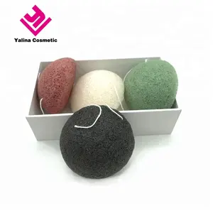 Skin Care Private Label Face Sponge 100% Large Japanese Facial Bamboo Charcoal Natural Konjac Sponge