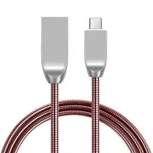 Newest Fast Charging Spring Stainless Steel Metal Ultra Thin Micro USB Cable