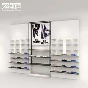 Nuove scarpe da ginnastica di caso di esposizione di sport su misura negozio di scarpe di scarpe di legno display rack con negozio