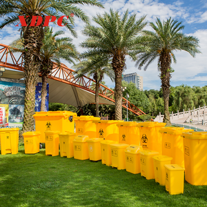 120 لتر البلاستيك بهلوانية بالدراجة النفايات الطبية عجلة عربات حاوية القمامة بن مزبلة دوللي للمستشفيات تتحرك - Product Image 3