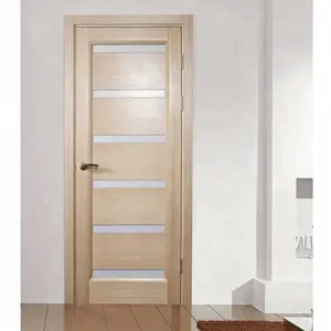 आधुनिक शैली के साथ आंतरिक दरवाजा ग्लास सागौन लकड़ी के दरवाजे डिजाइन