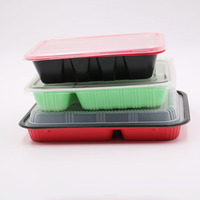 Herbruikbare, recyclebare, milieuvriendelijke rechthoekige bento lunchbox, 1-3 liter inhoud, vershoudend, PET/PP/PLA materiaal, ISO gecertificeerd