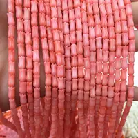 CB8022c Natürliche rosa Koralle geschnitzte Tulpen blumen perlen