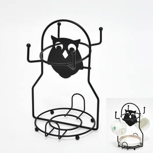 ที่ใส่ผ้าเช็ดปากในครัวร่วมสมัยทำจากโลหะสีดำเป็นมิตรต่อสิ่งแวดล้อมดีไซน์นกฮูก - Product Image 4