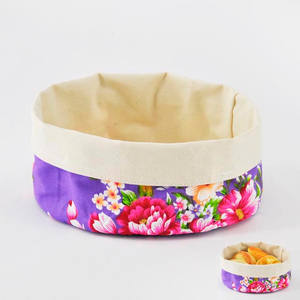 Kitchen Fabric Bread Rising Basket with Hakka Flower - Product Image 3