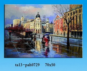 Alta calidad tamaño custome paisaje paisaje paisaje urbano 100% pintura al óleo sobre Lienzo pintado <span class=keywords><strong>a</strong></span> <span class=keywords><strong>mano</strong></span> al por mayor - Product Image 2
