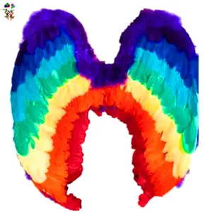 Party Photo Prop Rainbow Colors Large Feather Angel Wings HPC-2921