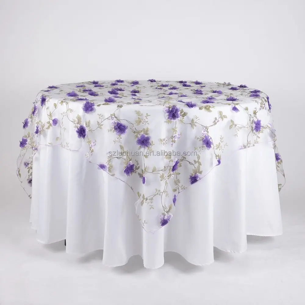 パーティー美しいテーブルオーバーレイ結婚式の宴会の花テーブルオーバーレイ結婚式のオーガンザテーブルオーバーレイ