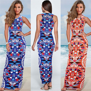 Vestido largo de verano sin mangas para mujer, estampado bohemio - Product Image 2