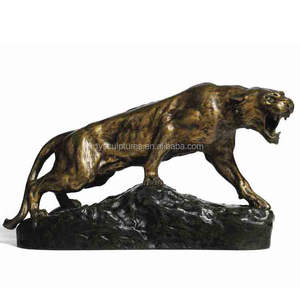 Decorazione da Giardino Leopardo Pantera <span class=keywords><strong>Ghepardo</strong></span> in Metallo Ottone a Grandezza Naturale - Product Image 2