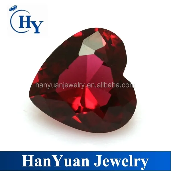 Wholesale diamond cut red heart glass gems