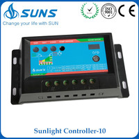 Chine prix concurrentiel Vent d'ion de Lithium 12 v 24 v 10a solaire pwm contrôleur de charge avec chargeur