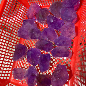 Punta di Cristallo di Ametista Naturale, Cristallo per il <span class=keywords><strong>Chakra</strong></span> della Gola, Punta con Base Tagliata - Product Image 5