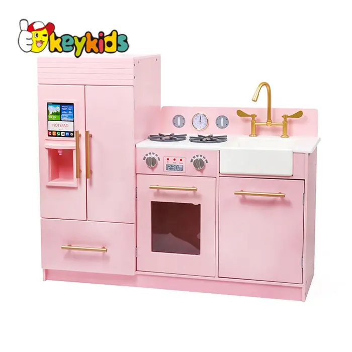 New hottest miniature large wooden toy kitchen sets for girls W10C370C