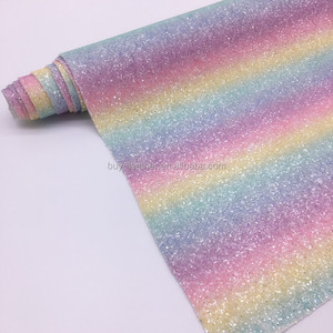 Pastel pelangi Chunky Glitter kain untuk rambut busur sepatu tas DIY bahan kerajinan - Product Image 3
