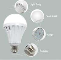 Échantillon gratuit Ampoule LED d'urgence E27 B22 110v 220v Lampes LED portables Lumière de jardin Lumière rechargeable d'urgence