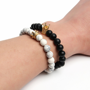 Most Popular Products 2020 Yinyang Couple <strong>White</strong> and Black Crown <strong>Bracelet</strong> - Product Image 2
