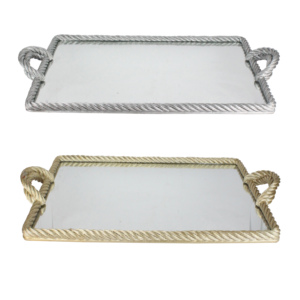 <span class=keywords><strong>Specchio</strong></span> che serve <span class=keywords><strong>vassoio</strong></span> <span class=keywords><strong>oro</strong></span> decorativo con resina ramo a forma di maniglia per matrimonio disponibile 30% deposito accpable bello - Product Image 4