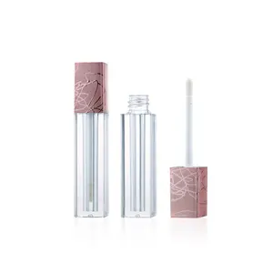 2.5毫升定制豪华化妆品容器玫瑰金粉色方形液体口红包装空唇光管带刷