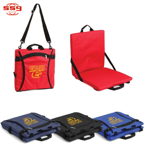 Zomer Promotie Opvouwbare Draagbare Custom Logo Afdrukken Waterdichte Gemakkelijk Fold Stadion Zetel Bleker Kussen Padded Sport Bankjes
