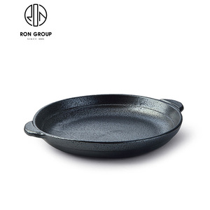 Vente en gros, vaisselle personnalisée, <span class=keywords><strong>pas</strong></span> <span class=keywords><strong>cher</strong></span>, Restaurant, Banquet, hôtel, Buffet, Horeca, vaisselle noire mate, <span class=keywords><strong>assiette</strong></span> ronde en céramique - Product Image 5