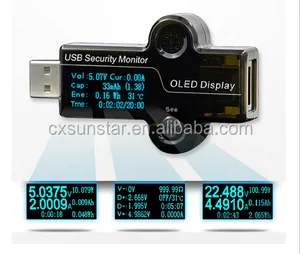 USB OLED 안전 모니터 테스터 전류 미터 충전기 전류계 전압계 배터리 모바일 전원 공급 장치 용량 감지