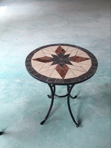 3 टुकड़ा आउटडोर गार्डन आंगन मोज़ेक मेज और कुर्सियों बिस्ट्रो सेट - Product Image 3