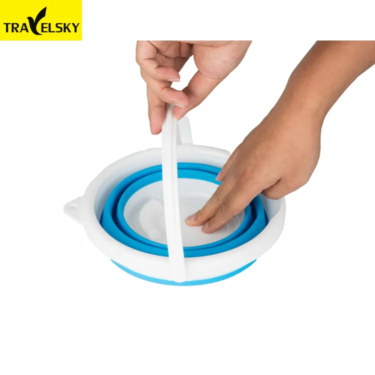 Travelsky travel portable cheap eco-friendly Plastic folding water bucket