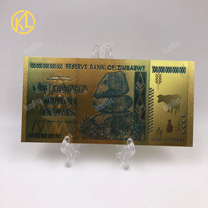 Spedizione gratuita 1200 pz/lotto una banconota in oro Zimbabwe da cento trilioni di dollari in scatola di legno nero da Fedex Tnt o UPS 5-7 giorni - Product Image 2