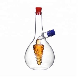 Bouteilles à huile et à vinaigre <span class=keywords><strong>en</strong></span> verre à double couche 2 <span class=keywords><strong>en</strong></span> 1, distributeur de cruettes à huile d'olive, accessoires de cuisine avec bouchons <span class=keywords><strong>en</strong></span> silicone - Product Image 2