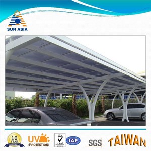 Toiture de carport en polycarbonate, résistante à la chaleur, protection UV, garantie dix ans, certifiée ISO 9001, taille personnalisée, plastique - Product Image 5