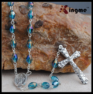 Venta al por mayor de rosarios con cristal rosa, cuentas de rosarios romanos y romanos - Product Image 2