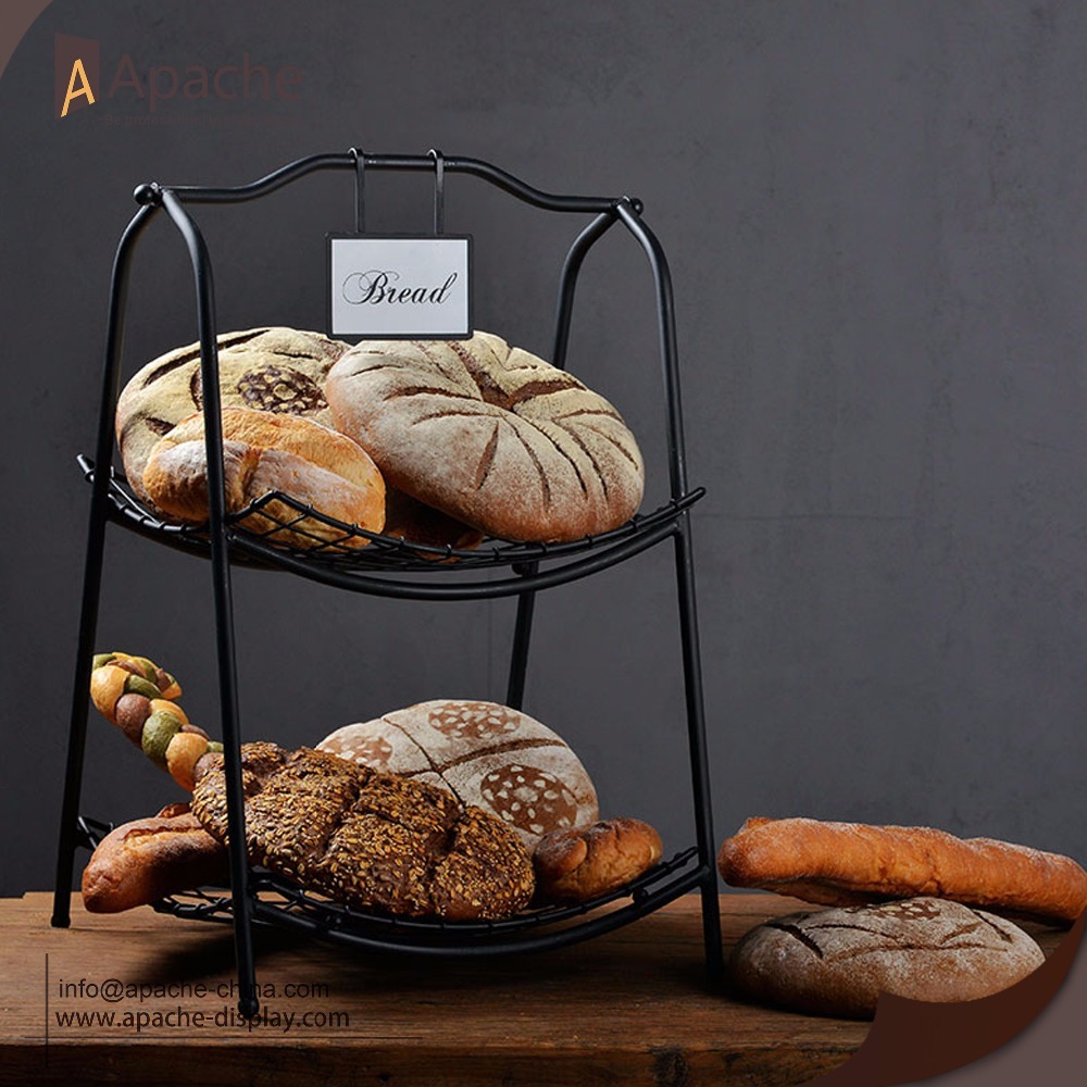 Professional Design Modern Multi-Lever Wooden Bakery Store Counter Display Stand for Efficient Product for Sales Promotion — view 3