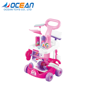 Casa pretend gioca strumenti di pulizia di plastica carrello trolley <span class=keywords><strong>giocattolo</strong></span> <span class=keywords><strong>aspirapolvere</strong></span> per i bambini - Product Image 1