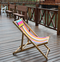 Chaise longue de plage pliante en bois de qualité supérieure, style populaire, pour les loisirs en plein air