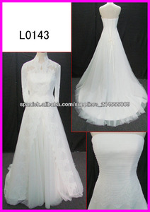 2013 guangzhou longitud del piso del estilo del invierno largo de la línea A vestidos de novia con L0143 de manga larga chaqueta - Product Image 1
