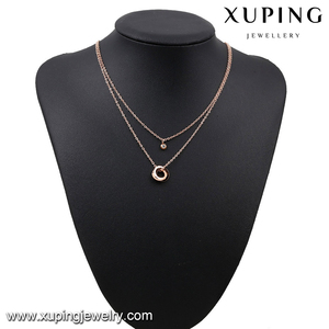 Collar-00220-Colombia, Joyería de Moda, Collar de Acero Dorado con una Sola Piedra para Adolescentes - Product Image 6