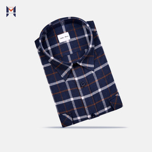 Nuevo diseño de <span class=keywords><strong>lana</strong></span> acabado Marina marcada bolsillos en el pecho de franela caliente los hombres camisas - Product Image 2