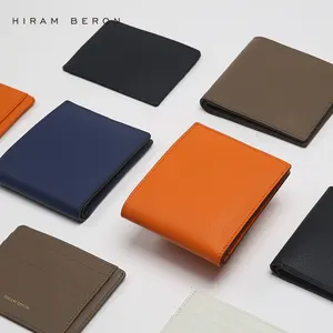  Hiram Beron portafoglio da uomo in vera pelle italiana con blocco Rfid di marca di alta qualità
