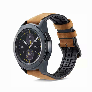 Correa de silicona de cuero y goma para Samsung Galaxy Watch 4 <span class=keywords><strong>3</strong></span> Active 2, 20mm y 22mm, correa para <span class=keywords><strong>Amazfit</strong></span> GTRS <span class=keywords><strong>GTS</strong></span> <span class=keywords><strong>3</strong></span> - Product Image 5