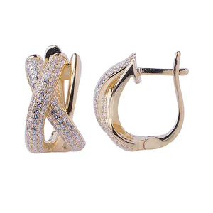 donne moda placcato in oro 18k cz orecchino di diamanti