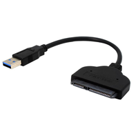 Cable Adaptador de Disco Duro USB 3.0 a SATA III de 20 CM para HDD/SSD de 2.5 Pulgadas, Cable Convertidor de USB a SATA