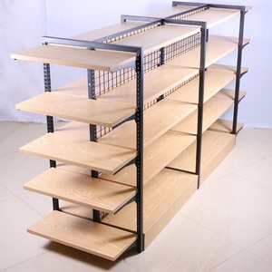 מפעל סיטונאי דו צדדי התיכון אי עץ מדף מדף בחנות מדפי - Product Image 3