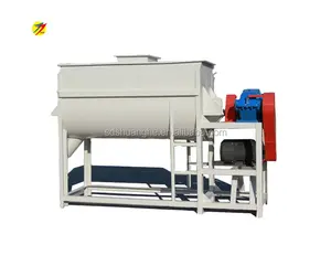 High quality grain powder feed mixer group , horizontal chicken cattle sheep goose mixing machine plant for chicken cattle pig