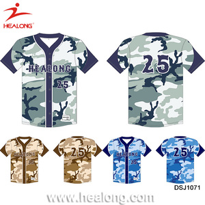 male plain custom sublimation cheap wholesale american camo baseball softball shirt uniformジャージスポーツウェアデザイ - Product Image 1