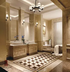 Bathroom Design Beige Color Oman Rose Composite Marble