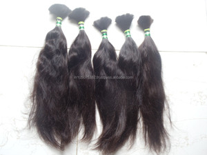 Extensiones de cabello Remy virgen indio sin procesar de alta calidad a granel para trenzas - Product Image 2