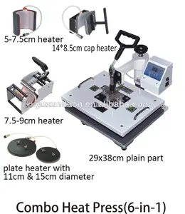 6 em 1 de calor de imprensa máquina de impressão da tela da impressão digital da máquina de plástico de máquina de impressão