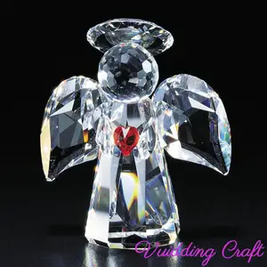 Fabriek Transparante Crystal Heart Angel Voor Kerst Decoratie